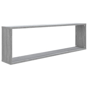 Ραφιέρες Τοίχου Κύβος 2 τεμ Γκρι Sonoma 100x15x30εκ. Επεξ. Ξύλο - Pakobazaar