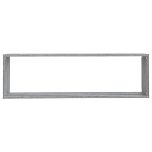 Ραφιέρες Τοίχου Κύβος 2 τεμ Γκρι Sonoma 100x15x30εκ. Επεξ. Ξύλο - Pakobazaar
