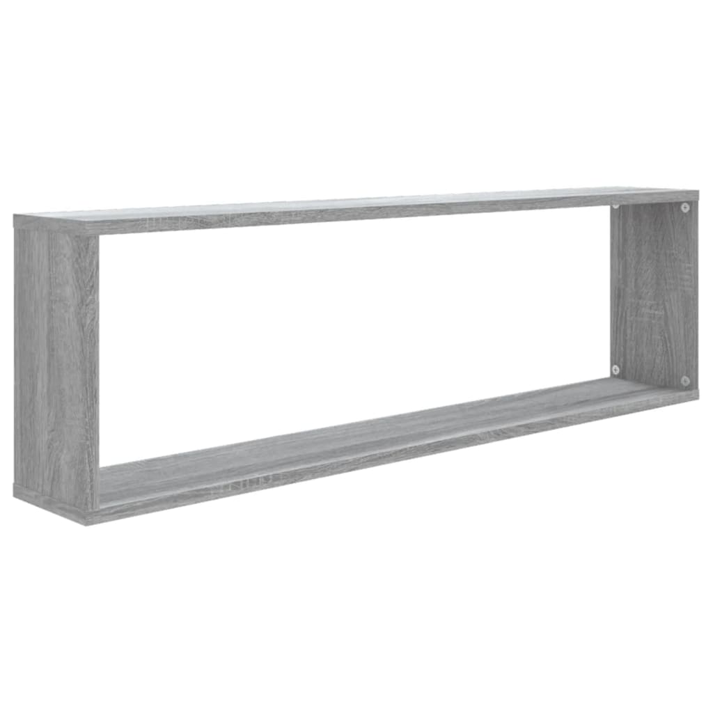 Ραφιέρες Τοίχου Κύβος 4 τεμ Γκρι Sonoma 100x15x30εκ. Επεξ. Ξύλο - Pakobazaar