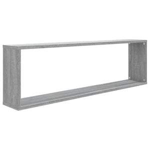 Ραφιέρες Τοίχου Κύβος 4 τεμ Γκρι Sonoma 100x15x30εκ. Επεξ. Ξύλο - Pakobazaar