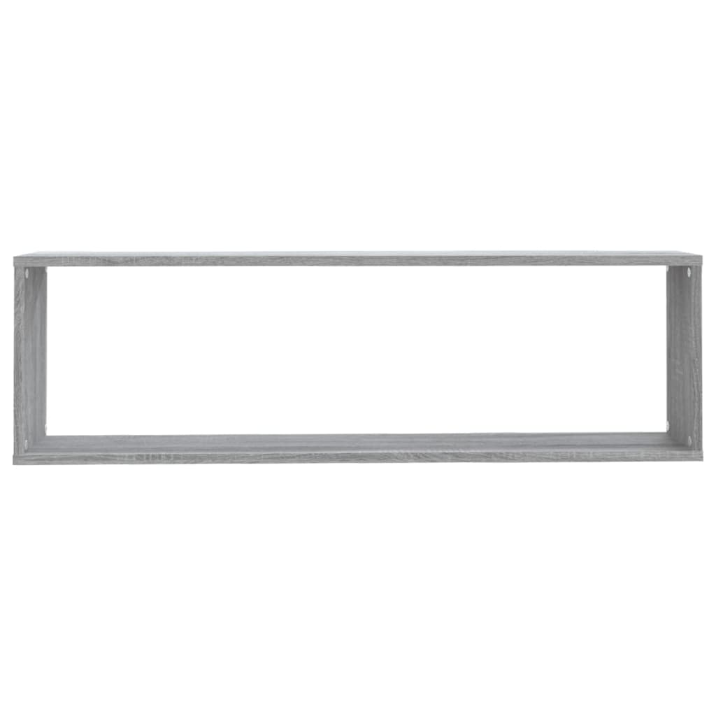 Ραφιέρες Τοίχου Κύβος 4 τεμ Γκρι Sonoma 100x15x30εκ. Επεξ. Ξύλο - Pakobazaar