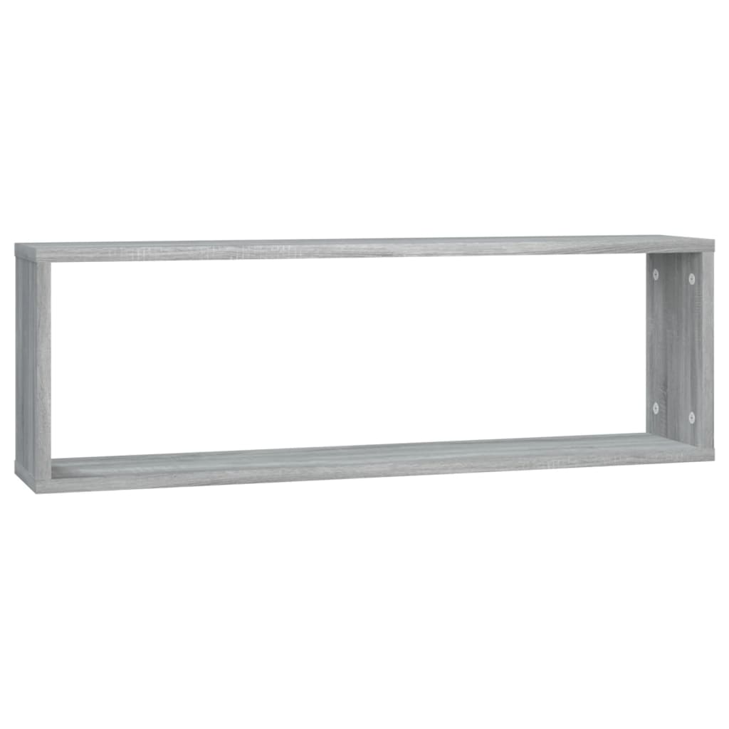 Ραφιέρες Τοίχου Κύβος 2 τεμ Γκρι Sonoma 80x15x26,5 εκ. Επ. Ξύλο