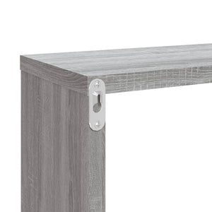 Ραφιέρες Τοίχου Κύβος 2 τεμ Γκρι Sonoma 80x15x26,5 εκ. Επ. Ξύλο