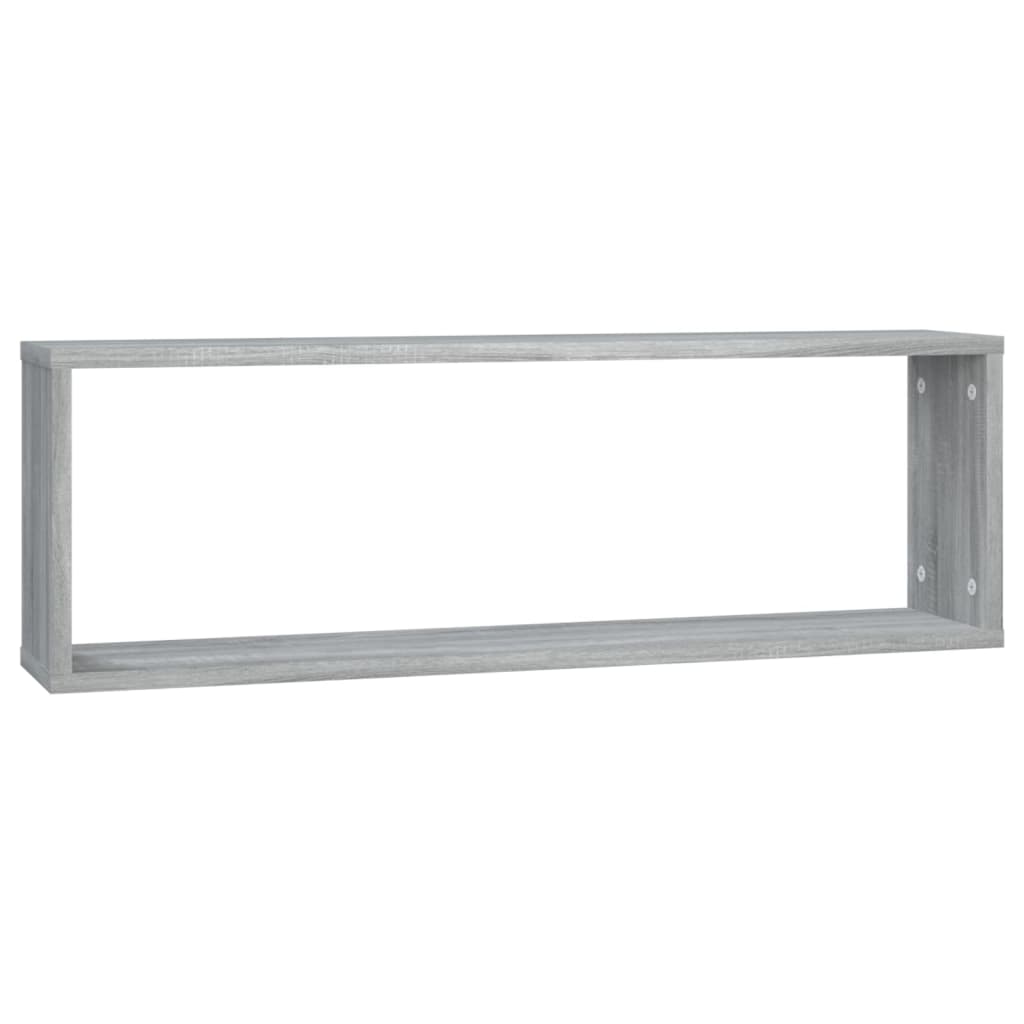 Ραφιέρες Τοίχου Κύβος 4 τεμ Γκρι Sonoma 80x15x26,5 εκ. Επ. Ξύλο