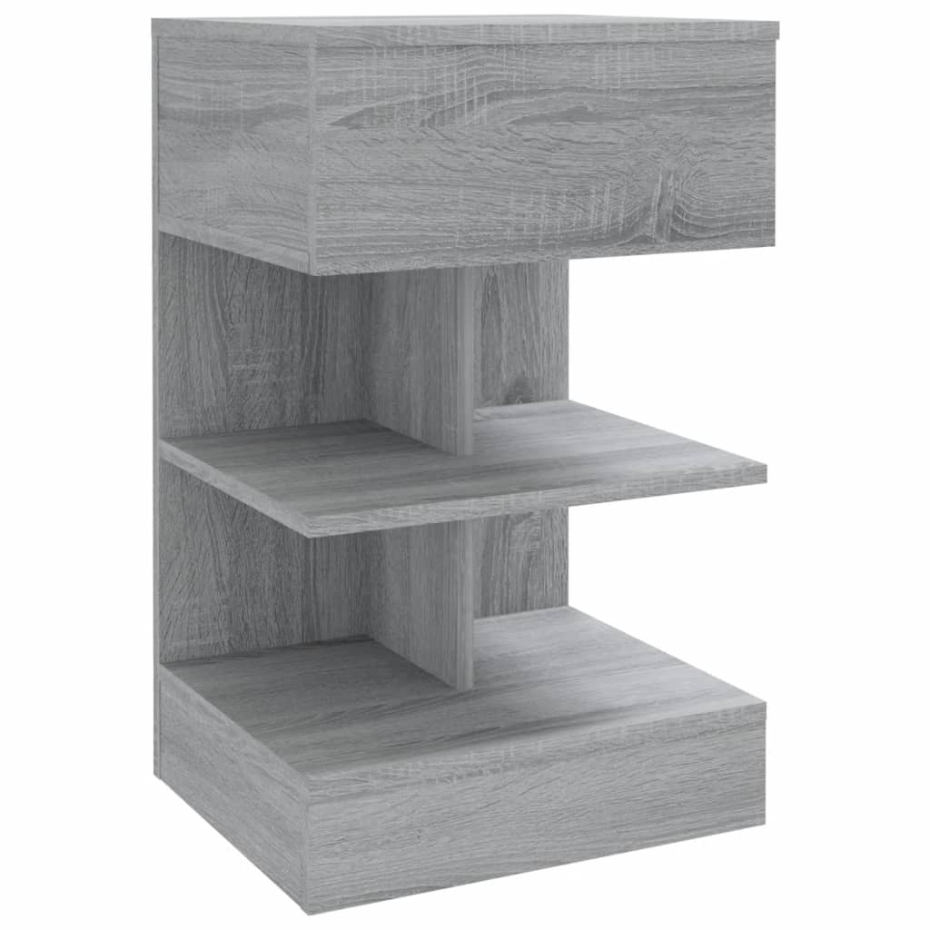Κομοδίνο Γκρι Sonoma 40 x 35 x 65 εκ. από Επεξεργασμένο Ξύλο - Pakobazaar