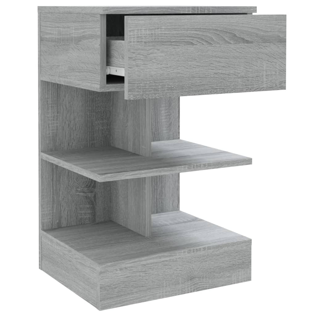 Κομοδίνο Γκρι Sonoma 40 x 35 x 65 εκ. από Επεξεργασμένο Ξύλο - Pakobazaar
