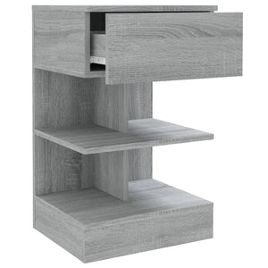 Κομοδίνο Γκρι Sonoma 40 x 35 x 65 εκ. από Επεξεργασμένο Ξύλο - Pakobazaar