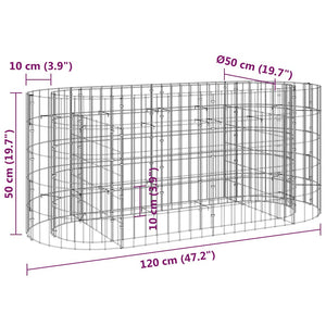 Συρματοκιβώτιο-Γλάστρα Υπερυψωμένη 120x50x50 εκ. Γαλβαν. Ατσάλι - PAKOBAZAAR
