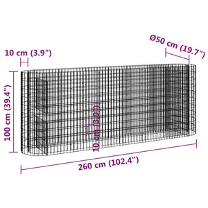 Συρματοκιβώτιο-Γλάστρα Υπερυψωμένη 260x50x100 εκ Γαλβαν. Ατσάλι - PAKOBAZAAR