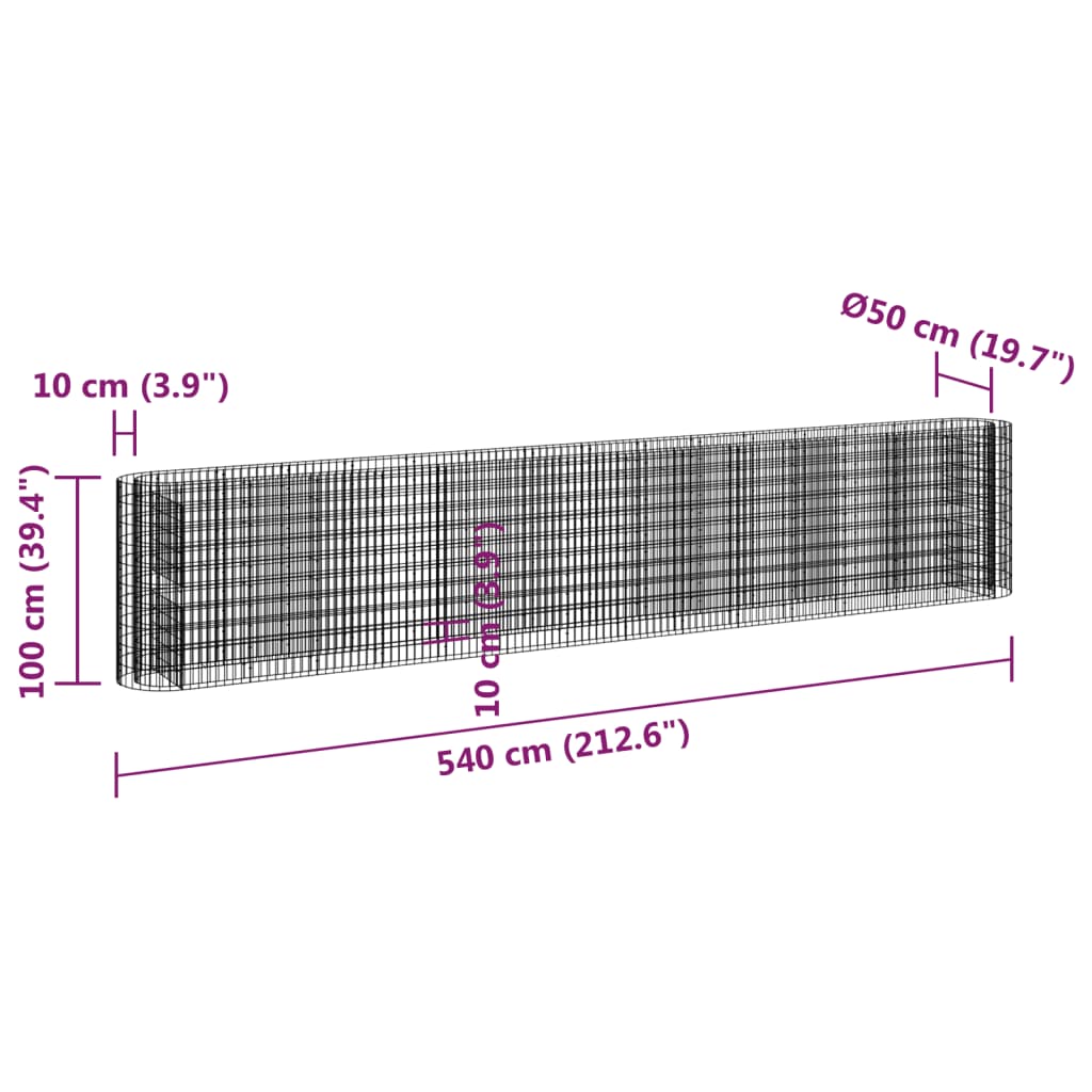 Συρματοκιβώτιο-Γλάστρα Υπερυψωμένη 540x50x100 εκ Γαλβαν. Ατσάλι - PAKOBAZAAR