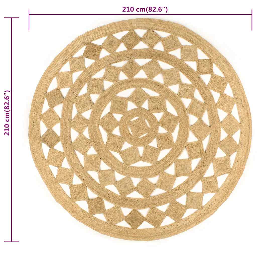Χαλί Χειροποίητο Πλεκτό 210 εκ. από Γιούτα - Pakobazaar