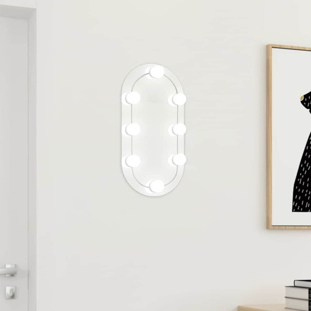 Καθρέφτης με Φώτα LED 40x20 εκ. Γυαλί Οβάλ - PAKOBAZAAR
