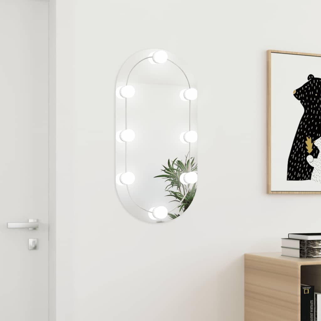 Καθρέφτης με Φώτα LED 80x40 εκ. Γυαλί Οβάλ - PAKOBAZAAR