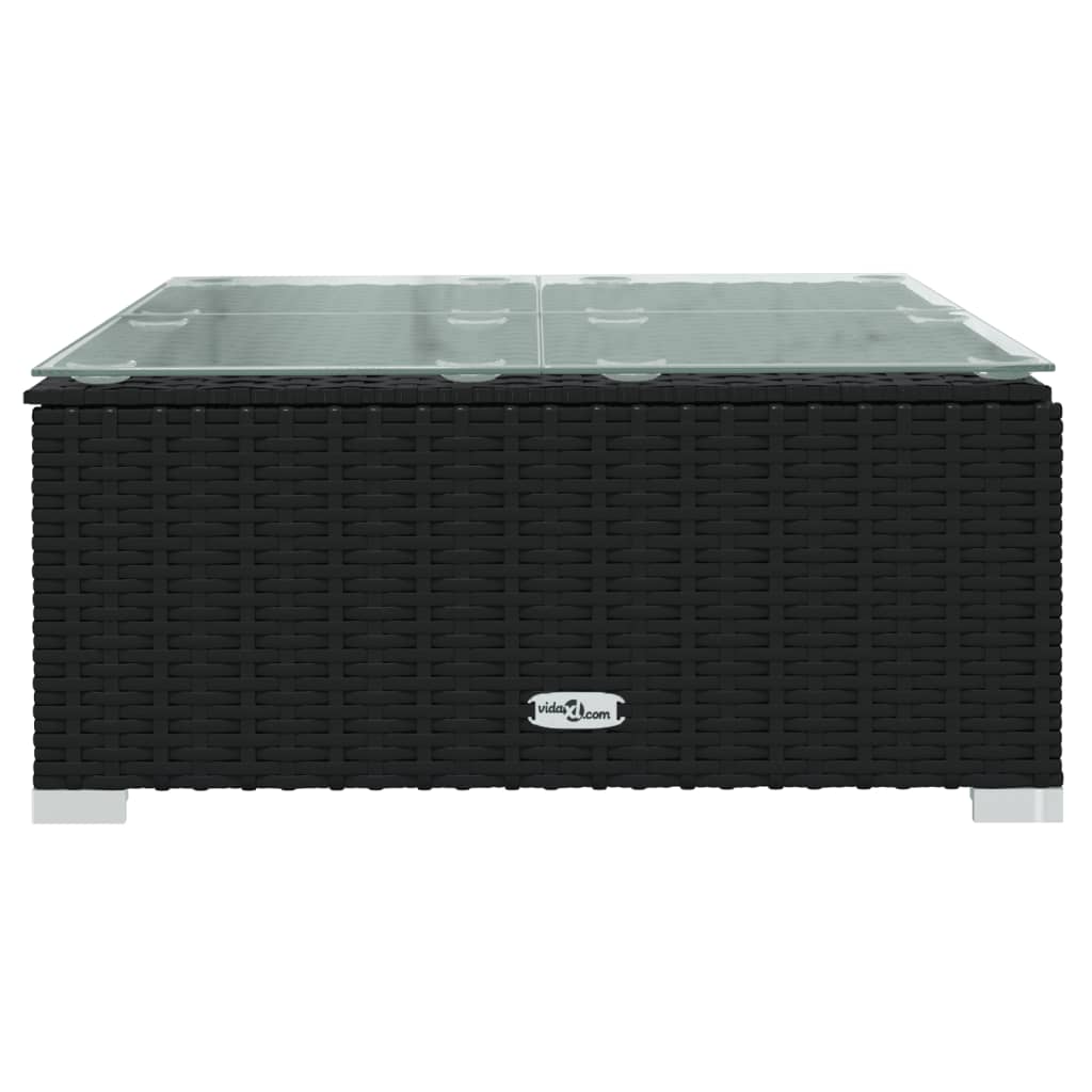 Σαλόνι Κήπου Σετ 7 Τεμαχίων Μαύρο Συνθετικό Ρατάν με Μαξιλάρια - PAKOBAZAAR