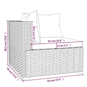 Σαλόνι Κήπου Σετ 6 Τεμαχίων Καφέ Συνθετικό Ρατάν με Μαξιλάρια - Pakobazaar