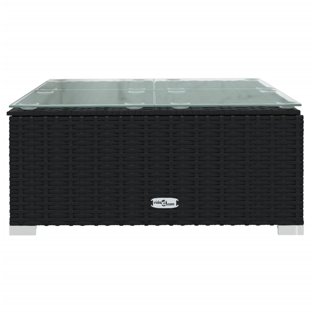 Σαλόνι Κήπου Σετ 7 Τεμαχίων Μαύρο Συνθετικό Ρατάν με Μαξιλάρια - PAKOBAZAAR