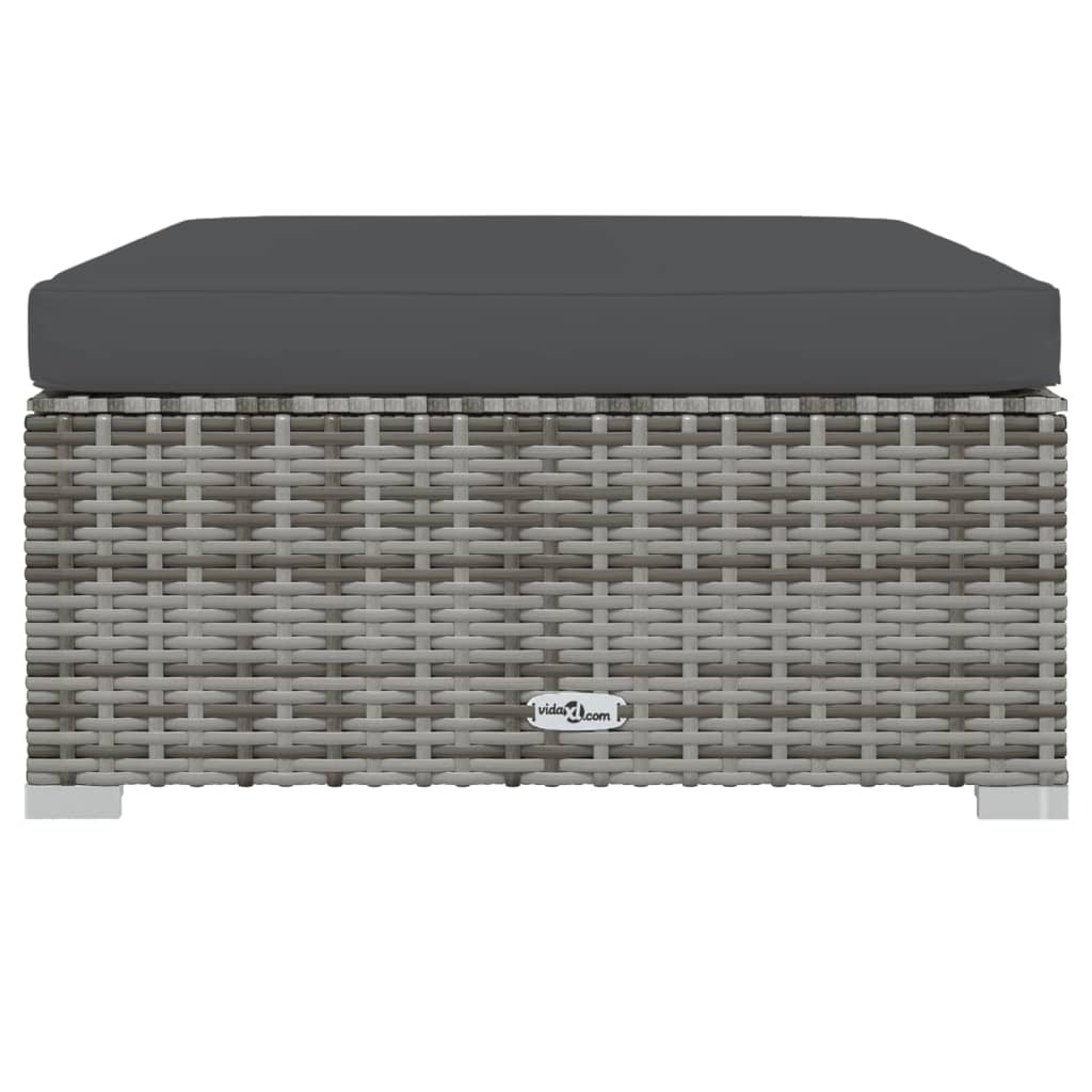 Σαλόνι Κήπου Σετ 8 Τεμαχίων Γκρι Συνθετικό Ρατάν με Μαξιλάρια - PAKOBAZAAR