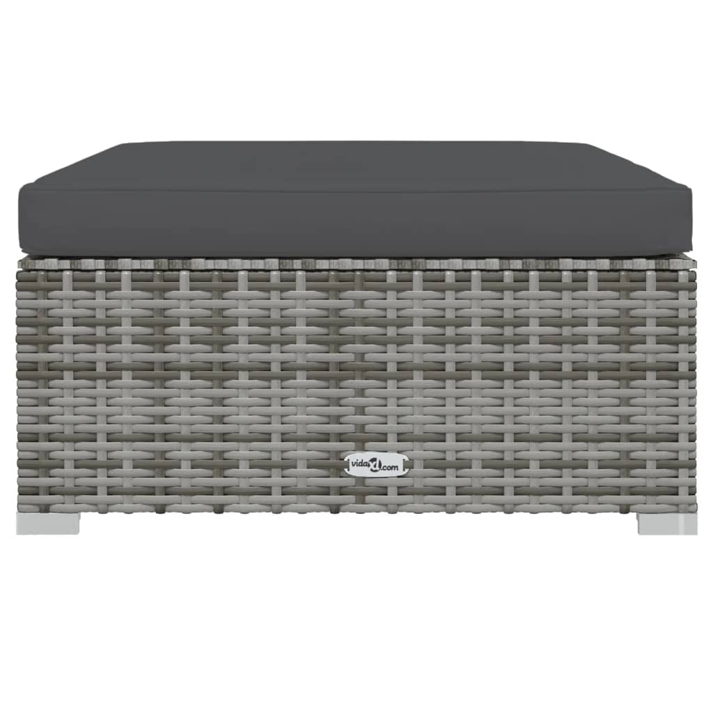 Σαλόνι Κήπου Σετ 9 Τεμαχίων Γκρι Συνθετικό Ρατάν με Μαξιλάρια - PAKOBAZAAR