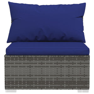 Σαλόνι Κήπου 7 Τεμαχίων Γκρι από Συνθετικό Ρατάν με Μαξιλάρια