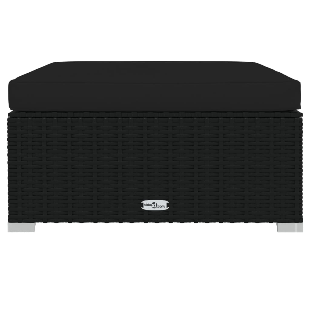 Σαλόνι Κήπου Σετ 13 Τεμαχίων Μαύρο Συνθετικό Ρατάν με Μαξιλάρια - PAKOBAZAAR