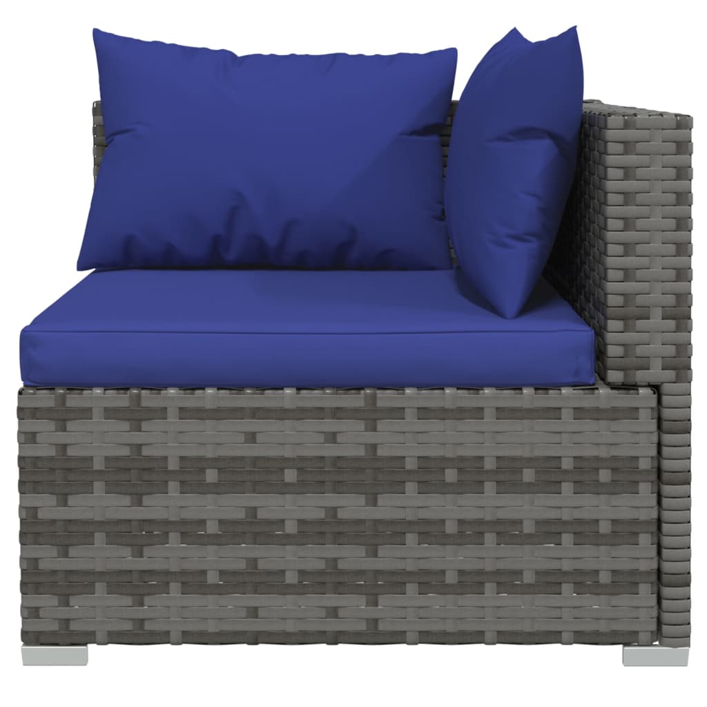 Σαλόνι Κήπου 12 Τεμαχίων Γκρι από Συνθετικό Ρατάν με Μαξιλάρια - Pakobazaar