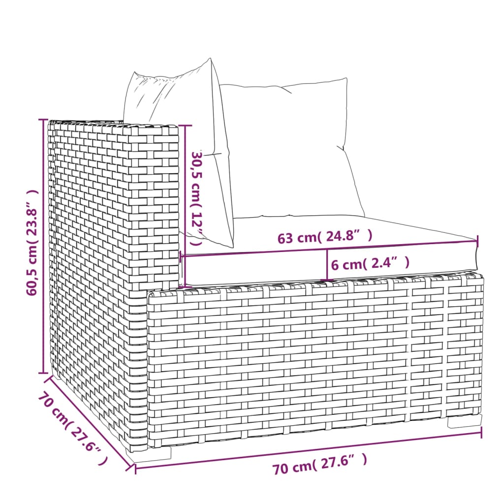 Σαλόνι Κήπου 13 Τεμαχίων Καφέ Συνθετικό Ρατάν με Μαξιλάρια - PAKOBAZAAR