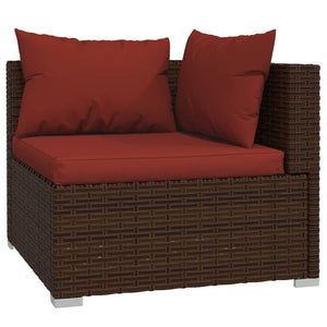 Σαλόνι Κήπου 14 Τεμαχίων Καφέ από Συνθετικό Ρατάν με Μαξιλάρια - PAKOBAZAAR