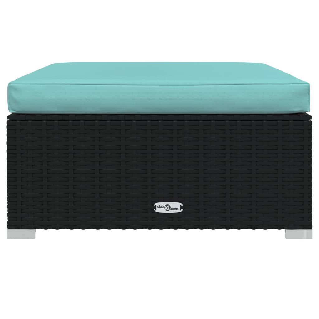 Σαλόνι Κήπου 11 Τεμαχίων Μαύρο Συνθετικό Ρατάν με Μαξιλάρια - PAKOBAZAAR