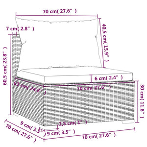 Σαλόνι Κήπου Σετ 11 Τεμαχίων Μαύρο Συνθετικό Ρατάν με Μαξιλάρια