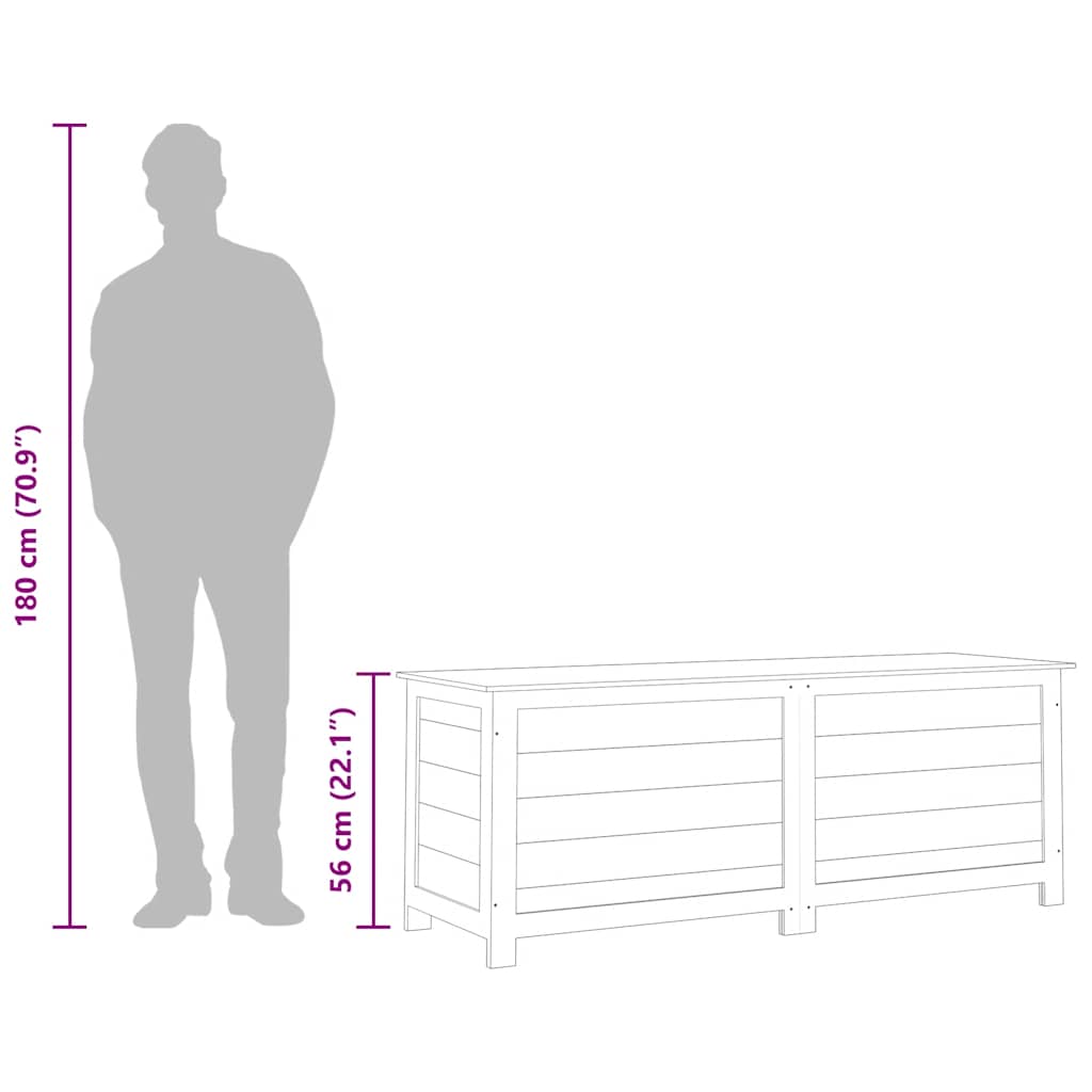 Κουτί Μαξιλαριών Εξ. Χώρου Καφέ 150x50x56 εκ. Μασίφ Ξύλο Ελάτης - PAKOBAZAAR