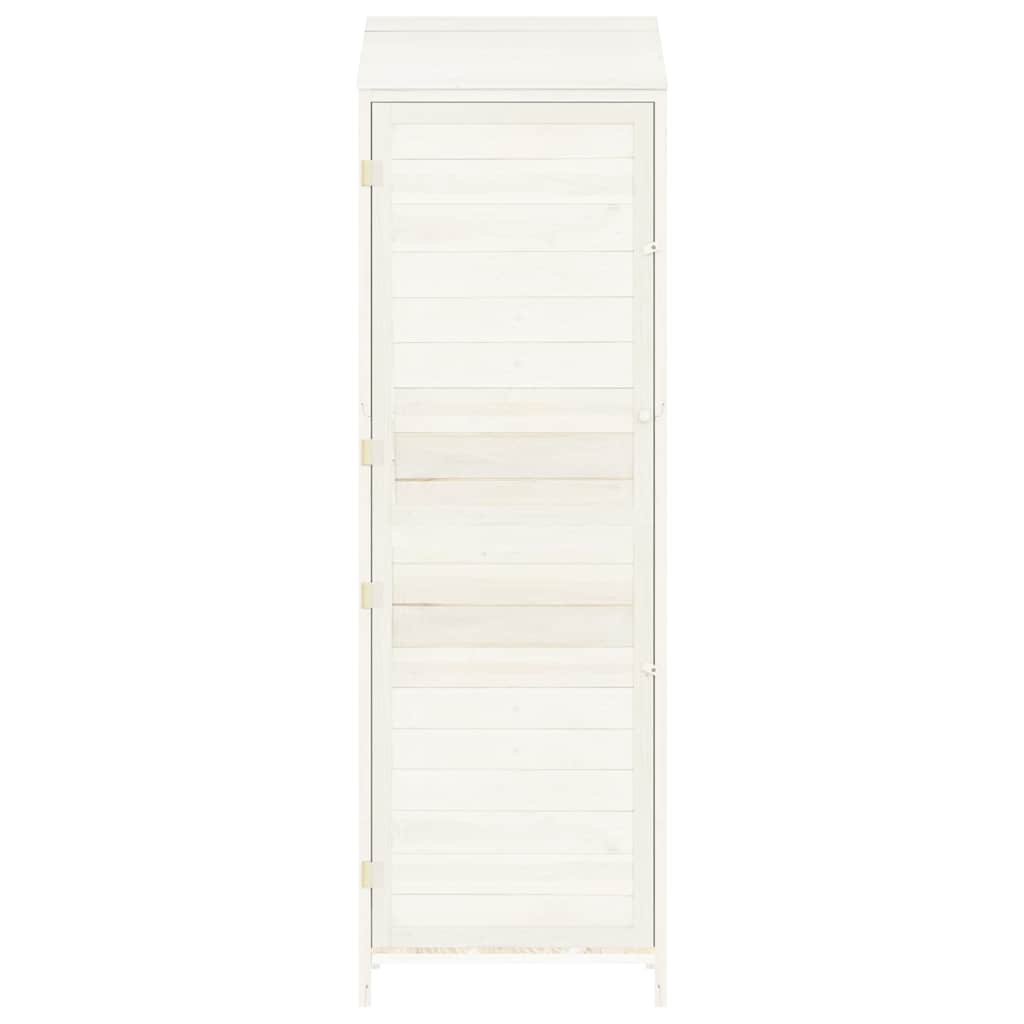 Αποθήκη Κήπου Λευκή 55 x 52 x 174,5 εκ. από Μασίφ Ξύλο Ελάτης - PAKOBAZAAR