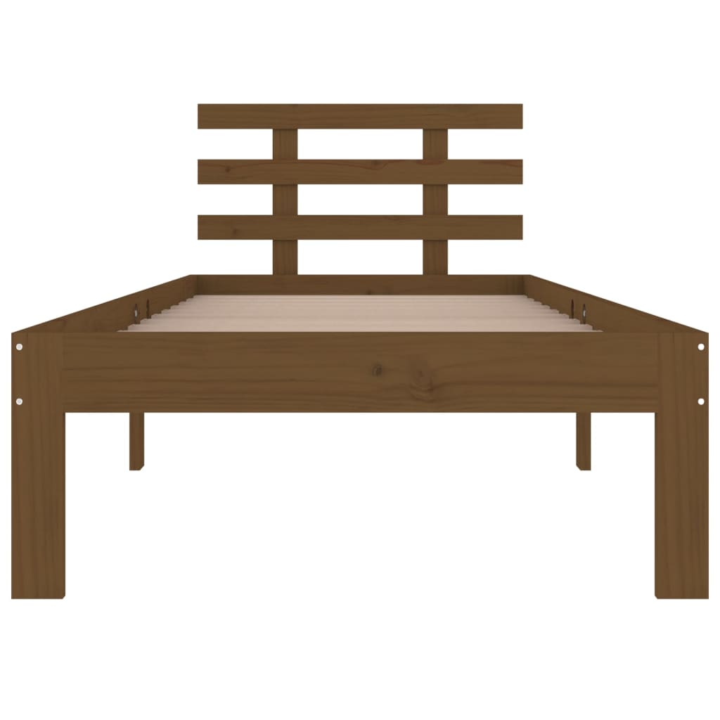 Πλαίσιο Κρεβατιού Καφέ Μελί 100 x 200 εκ. από Μασίφ Ξύλο