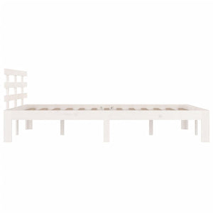 Πλαίσιο Κρεβατιού Λευκό 150 x 200 εκ. Μασίφ Ξύλο King Size