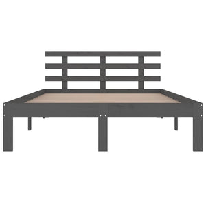 Πλαίσιο Κρεβατιού Γκρι 150 x 200 εκ. Μασίφ Ξύλο King Size - Pakobazaar