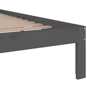 Πλαίσιο Κρεβατιού Γκρι 150 x 200 εκ. Μασίφ Ξύλο King Size - Pakobazaar
