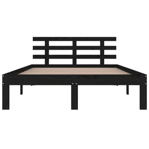 Πλαίσιο Κρεβατιού Μαύρο 150 x 200 εκ. Μασίφ Ξύλο King Size