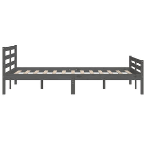 Πλαίσιο Κρεβατιού Γκρι 150 x 200 εκ. Μασίφ Ξύλο King Size
