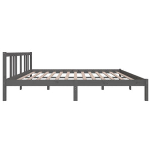 Πλαίσιο Κρεβατιού Γκρι 150 x 200 εκ. Μασίφ Ξύλο King Size