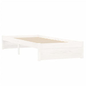 Πλαίσιο Κρεβατιού Λευκό 75x190 εκ. Μασίφ Ξύλο Small Single - Pakobazaar