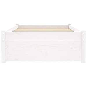 Πλαίσιο Κρεβατιού Λευκό 75x190 εκ. Μασίφ Ξύλο Small Single - Pakobazaar