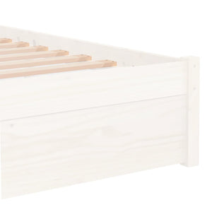 Πλαίσιο Κρεβατιού Λευκό 75x190 εκ. Μασίφ Ξύλο Small Single - Pakobazaar
