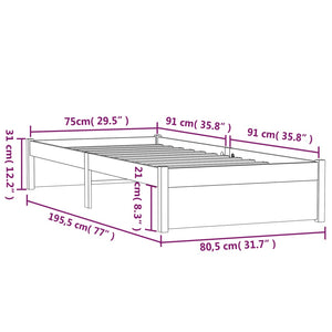 Πλαίσιο Κρεβατιού Μελί 75x190 εκ. Ξύλο Πεύκου Small Single