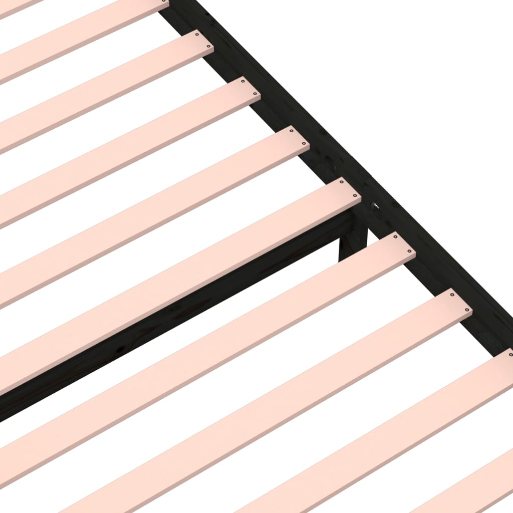 Πλαίσιο Κρεβατιού Μαύρο 90 x 190 εκ. από Μασίφ Ξύλο Single