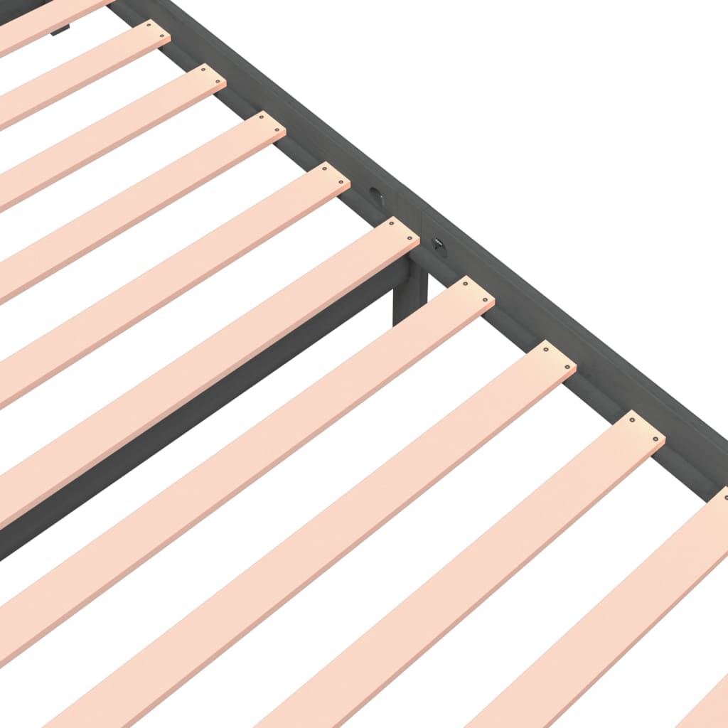 Πλαίσιο Κρεβατιού Γκρι 135 x 190 εκ από Ξύλο Πεύκου Double