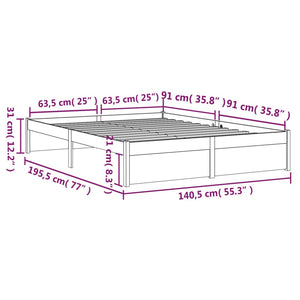 Πλαίσιο Κρεβατιού Μελί 135 x 190 εκ Ξύλο Πεύκου Double