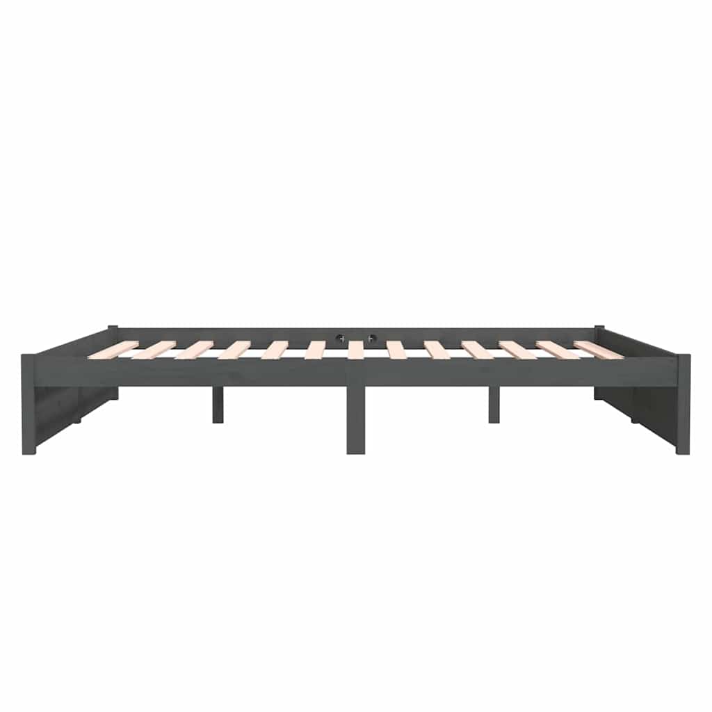 Πλαίσιο Κρεβατιού Γκρι 180 x 200 εκ Ξύλο Πεύκου Super King