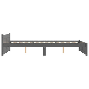 Πλαίσιο Κρεβατιού Γκρι 120x190 εκ. Μασίφ Ξύλο Small Double