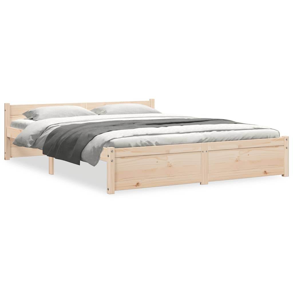 Πλαίσιο Κρεβατιού 135 x 190 εκ. από Μασίφ Ξύλο Double - Pakobazaar