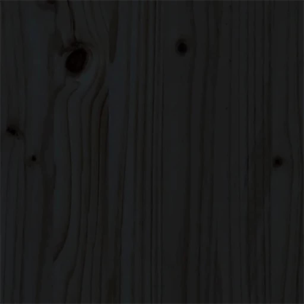 Πλαίσιο Κρεβατιού Μαύρο 135x190 εκ. από Μασίφ Ξύλο Double