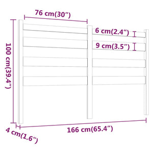 Κεφαλάρι Κρεβατιού Μαύρο 166 x 4 x 100 εκ. Μασίφ Ξύλο Πεύκου - Pakobazaar
